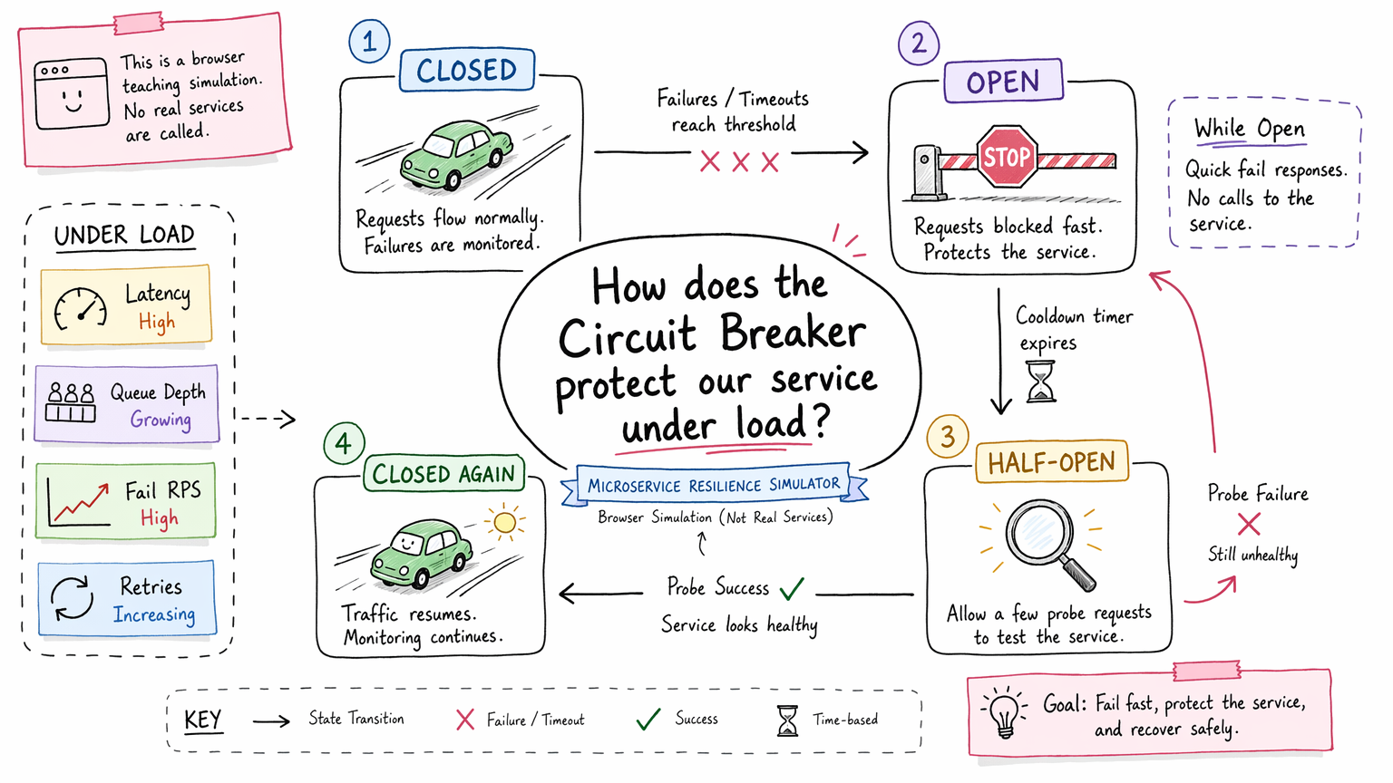 Microservice Resilience Simulator circuit breaker state