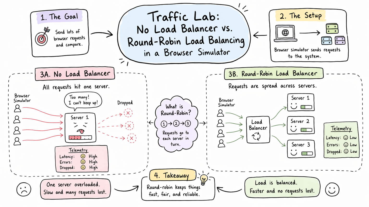 Traffic Lab load-balancing comparison